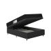 Cama Box Baú Viúva + Colchão D33 One Face - 61x128x188cm - Couro Preto