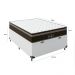 Cama Box Baú Viúva + Colchão Paris Molas Ensacadas Pocket - 66x128x188cm - Couro Branco