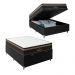 Cama Box Baú Viúva + Colchão Paris Molas Ensacadas Pocket - 66x128x188cm - Couro Preto