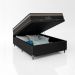 Cama Box Baú Viúva + Colchão Paris Molas Ensacadas Pocket - 66x128x188cm - Couro Preto