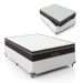 Cama Box Casal + Colchão Paris Molas Ensacadas Pocket - 61x138x188cm - Couro Branco