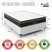 Cama Box Casal + Colchão Paris Molas Ensacadas Pocket - 61x138x188cm - Couro Branco