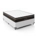 Cama Box Casal + Colchão Paris Molas Ensacadas Pocket - 61x138x188cm - Couro Branco