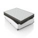 Cama Box Casal + Colchão Paris Molas Ensacadas Pocket - 61x138x188cm - Couro Branco