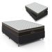 Cama Box Casal + Colchão Paris Molas Ensacadas Pocket - 61x138x188cm - Couro Preto