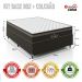 Cama Box Casal + Colchão Paris Molas Ensacadas Pocket - 61x138x188cm - Jacquard Marrom