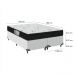 Cama Box Casal Bipartido + Colchão D33 One Face - 56x138x188cm - Couro Branco