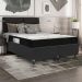 Cama Box Casal Bipartido + Colchão D33 One Face - 56x138x188cm - Couro Preto