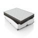 Cama Box Casal Bipartido + Colchão Paris Molas Ensacadas Pocket - 61x138x188cm - Couro Branco