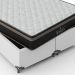 Cama Box Casal Bipartido + Colchão Paris Molas Ensacadas Pocket - 61x138x188cm - Couro Branco