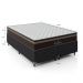 Cama Box Casal Bipartido + Colchão Paris Molas Ensacadas Pocket - 61x138x188cm - Couro Preto