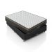 Cama Box Casal Bipartido + Colchão Paris Molas Ensacadas Pocket - 61x138x188cm - Couro Preto