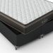 Cama Box Casal Bipartido + Colchão Paris Molas Ensacadas Pocket - 61x138x188cm - Couro Preto