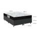 Cama Box Queen Bipartido + Colchão D33 One Face - 56x158x198cm  - Couro Preto