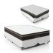 Cama Box Queen Bipartido + Colchão Paris Molas Ensacadas Pocket - 61x158x198cm - Couro Branco