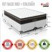 Cama Box Queen Bipartido + Colchão Paris Molas Ensacadas Pocket - 61x158x198cm - Couro Branco