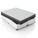 Cama Box Queen Bipartido + Colchão Paris Molas Ensacadas Pocket - 61x158x198cm - Couro Branco