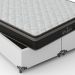 Cama Box Queen Bipartido + Colchão Paris Molas Ensacadas Pocket - 61x158x198cm - Couro Branco