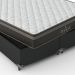 Cama Box Queen Bipartido + Colchão Paris Molas Ensacadas Pocket - 61x158x198cm - Couro Preto