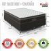 Cama Box Queen Bipartido + Colchão Paris Molas Ensacadas Pocket - 61x158x198cm - Jacquard Marrom