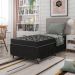 Cama Box Solteiro + Colchão D20 - 51x88x188cm - Suede Preto