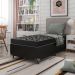 Cama Box Solteiro + Colchão D20 - Couro Preto