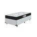Cama Box Solteiro + Colchão D33 One Face -  56x88x188cm - Couro Branco
