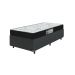 Cama Box Solteiro + Colchão D33 One Face - 56x88x188cm - Couro Preto