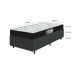 Cama Box Solteiro + Colchão D33 One Face - 56x88x188cm - Couro Preto