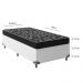 Cama Box Solteiro + Colchão Espuma D20 - 51x88x188cm - Couro Branco