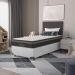 Cama Box Solteiro + Colchão Paris Molas Ensacadas Pocket - 61x88x188cm - Couro Branco