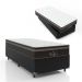 Cama Box Solteiro + Colchão Paris Molas Ensacadas Pocket - 61x88x188cm - Couro Preto