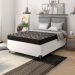 Cama Box Viúva + Colchão D20 - 51x128x188cm - Couro Branco