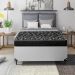 Cama Box Viúva + Colchão D20 - 51x128x188cm - Couro Branco
