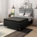 Cama Box Viúva + Colchão D20 - 51x128x188cm - Suede Preto