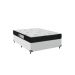 Cama Box Viúva + Colchão D33 One Face - 56x128x188cm - Couro Branco