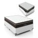 Cama Box Viúva + Colchão Paris Molas Ensacadas Pocket - 61x128x188cm - Couro Branco