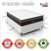 Cama Box Viúva + Colchão Paris Molas Ensacadas Pocket - 61x128x188cm - Couro Branco