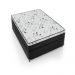 Cama Box Viúva Conjugada Espuma D33 - Suede Preto/Bamboo Branco - 52x128x188cm - e-Shop Casa