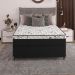 Cama Box Viúva Conjugada Espuma D33 - Suede Preto/Bamboo Branco - 52x128x188cm - e-Shop Casa