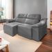 Sofá Reclinável Retrátil 2,10m Athenas- Suede Cinza