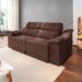 Sofá Reclinável Retrátil 2,10m Athenas- Suede Marrom