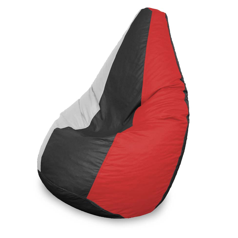 Puff Perão em Vermelho Preto e Branco