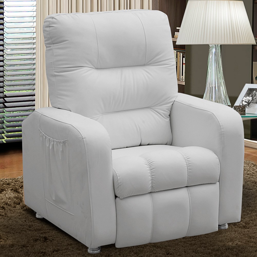 Poltrona do Papai Reclinável Turim Corino Branco - Speciale