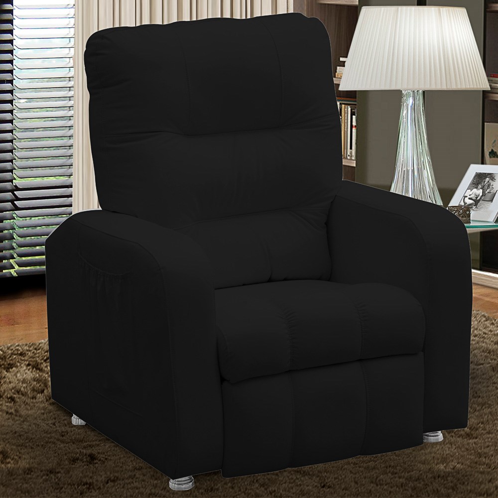 Poltrona do Papai Reclinável Turim Corino Preto - Speciale