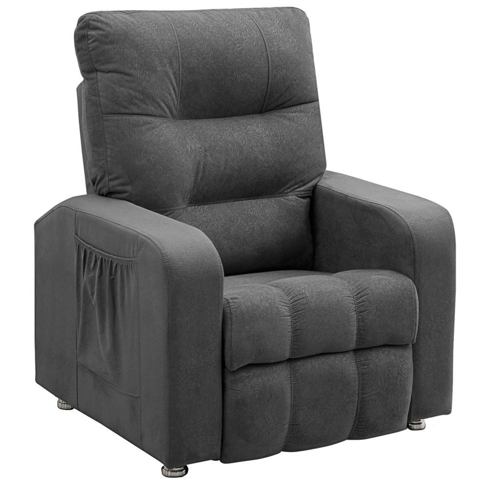 Poltrona do Papai Reclinável Turim Suede Amassado Cinza - Speciale