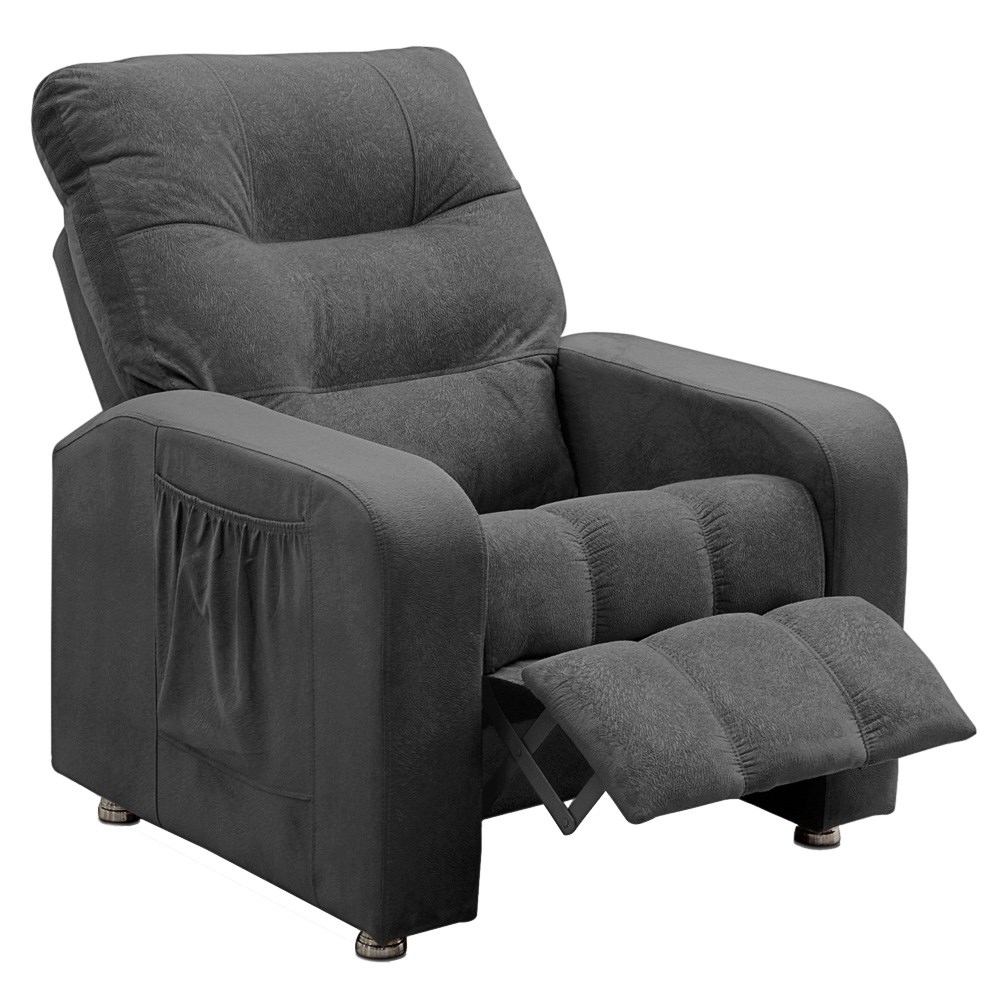 Poltrona do Papai Reclinável Turim Suede Amassado Cinza - Speciale
