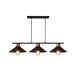 Lustre Pendente Queens Triplo  Moderno Preto E Cobre Polido Spotline