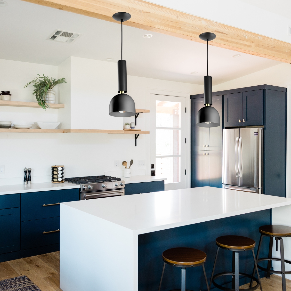 Lustre Pendente Savana Moderno Preto Spotline