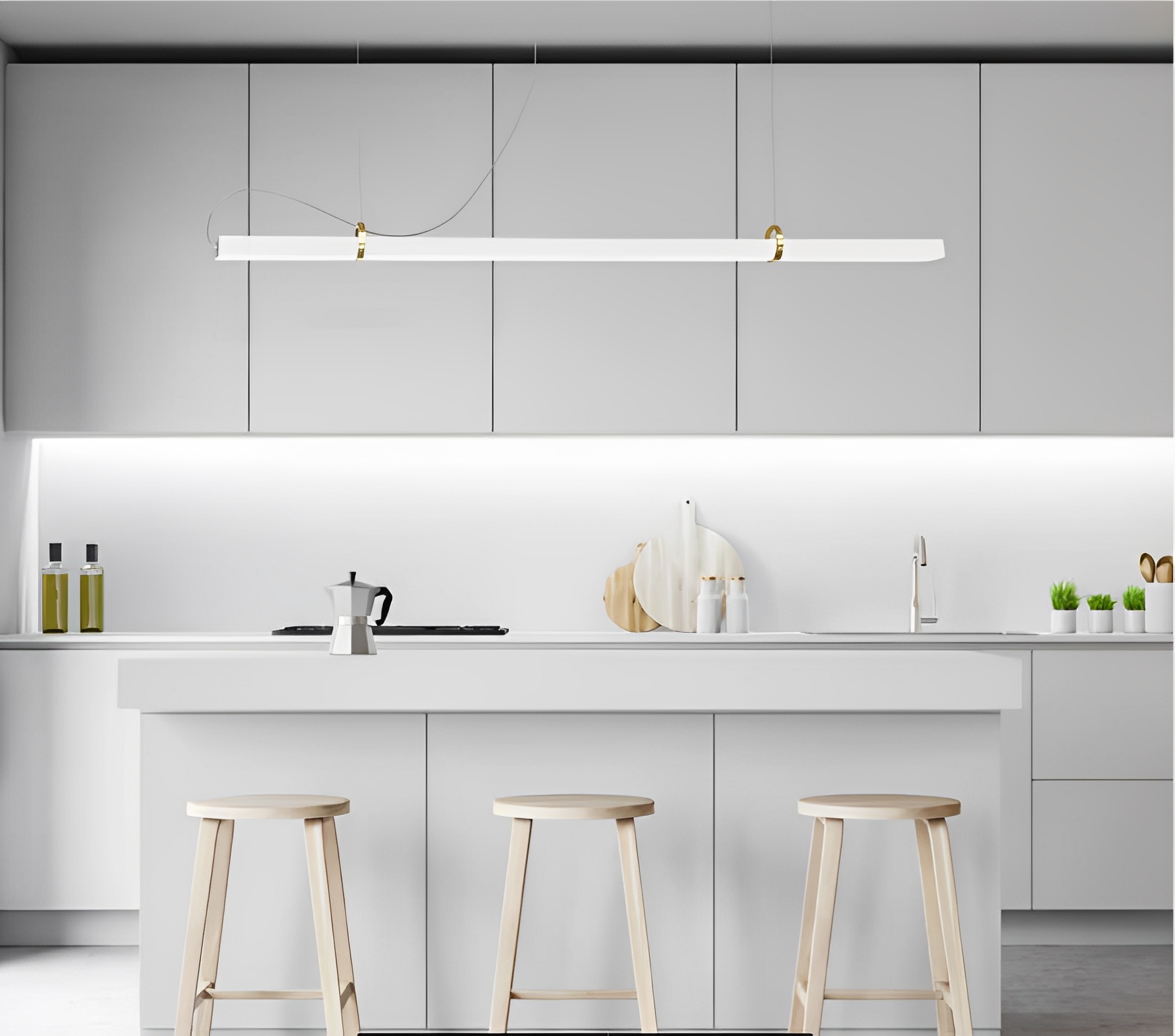 Pendente Led Office Branco e Dourado Lixado 3000k 18w Spotline